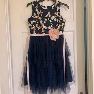 Navy flowered dress